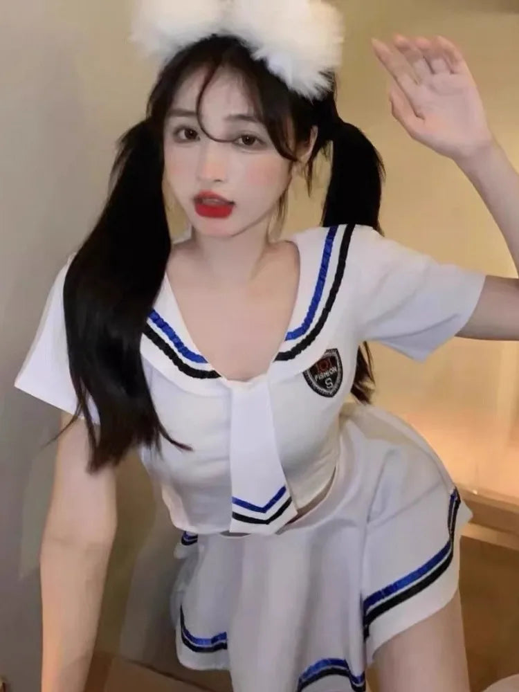 Schoolgirl Costumes Sexy Role Play Uniform Erotic Costume Naughty Lingerie Plaid Night Halloween Women Roleplay Sex Cosplay