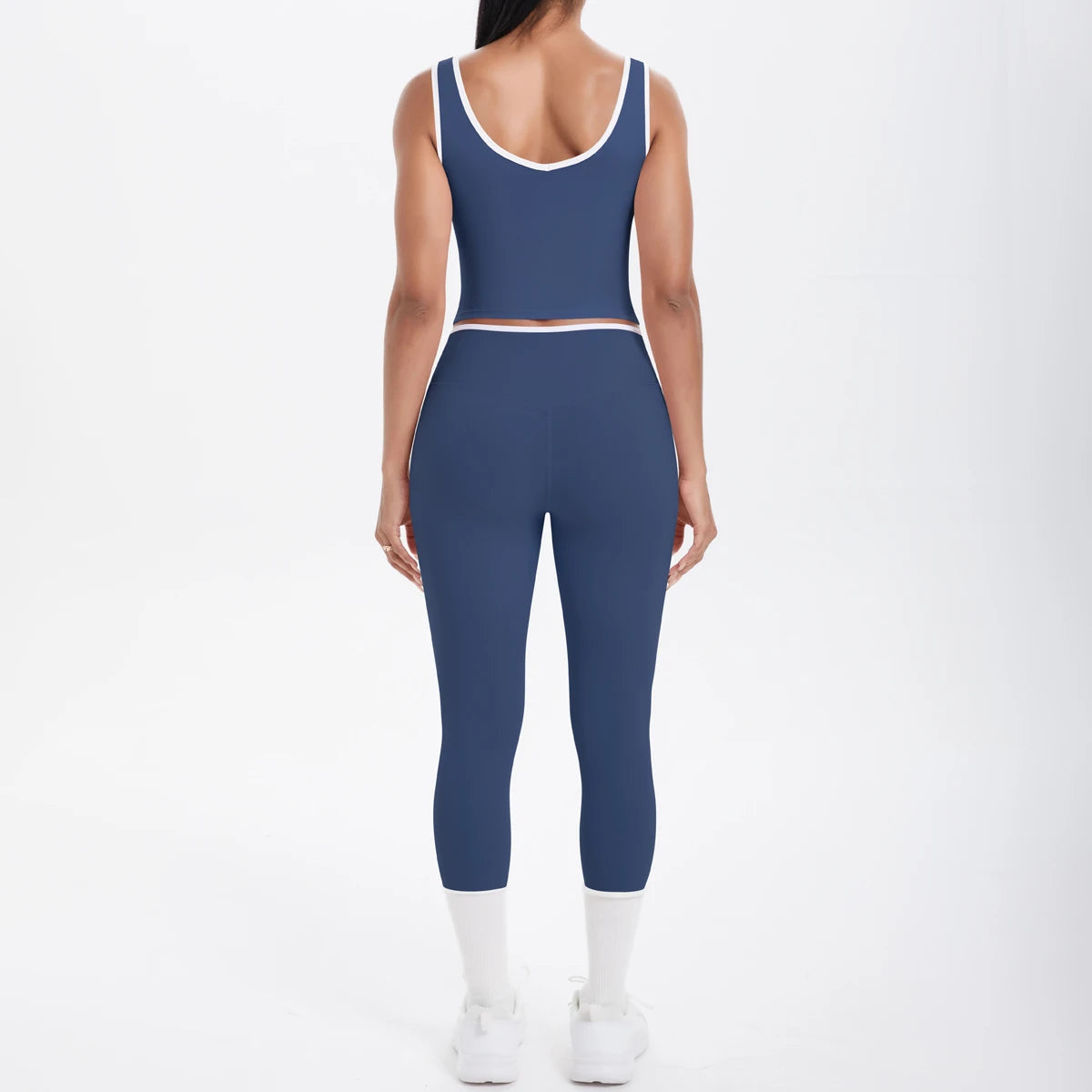 Conjunto de 2 piezas de pantalones de yoga con espalda descubierta y leggings para correr, de cintura alta, con estampado de melocotón y glúteos, para fitness y deportes.