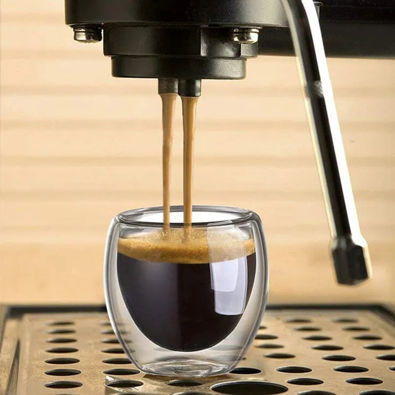 1-6 tazas de té de vidrio de doble pared transparente, hechas a mano, resistentes al calor, para bebidas saludables, café, leche, vasos de chupito aislados, regalo, 80-650 ml