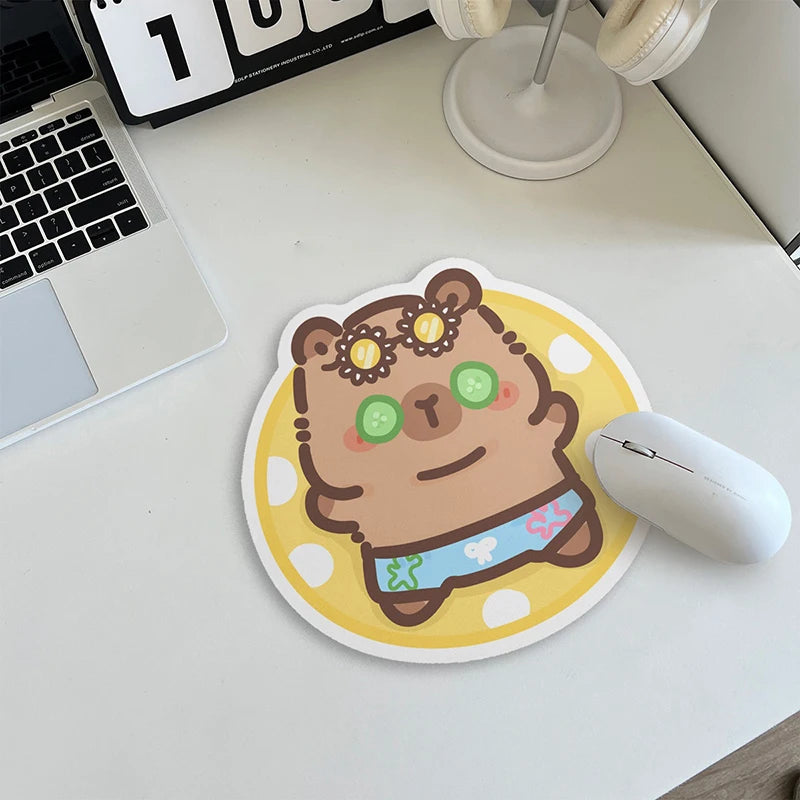 Alfombrilla de ratón antideslizante con diseño de carpincho - Alfombrilla de escritorio antideslizante para teclado y ratón de juegos - Accesorios para ordenadores portátiles