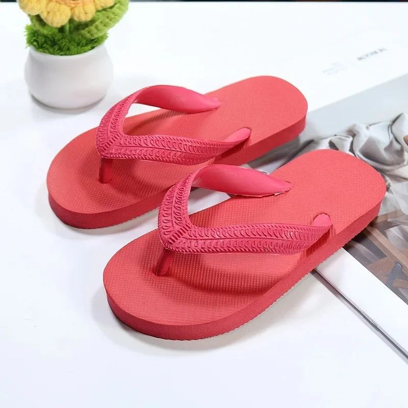 Chanclas de verano para niños 2025, zapatillas de playa de colores brillantes, zapatillas de casa unisex, material EVA de color puro