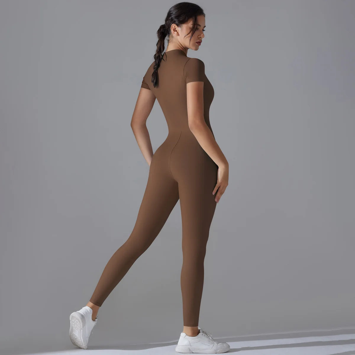Women Zipper Bodysuits Fitness Sports Bodysuit Yoga Suit Breathable Quick Drying Sports Yoga Clothing Women Gym Push Up Workout