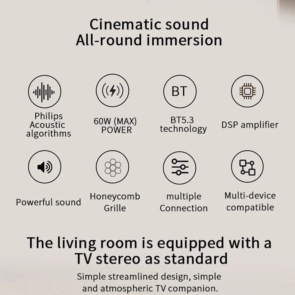 Barra de sonido PHILIPS TAB4010 Efecto de sonido de cine en casa 2.0 Efecto de sonido estéreo, utilizado para altavoces de TV y sistemas de audio de computadora