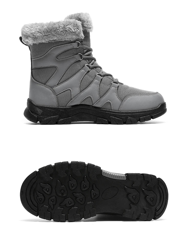 Nuevas botas de invierno para hombre, cálidas y afelpadas, hasta media pantorrilla, para exteriores, antideslizantes, impermeables, para nieve, zapatos de algodón a la moda para hombre.