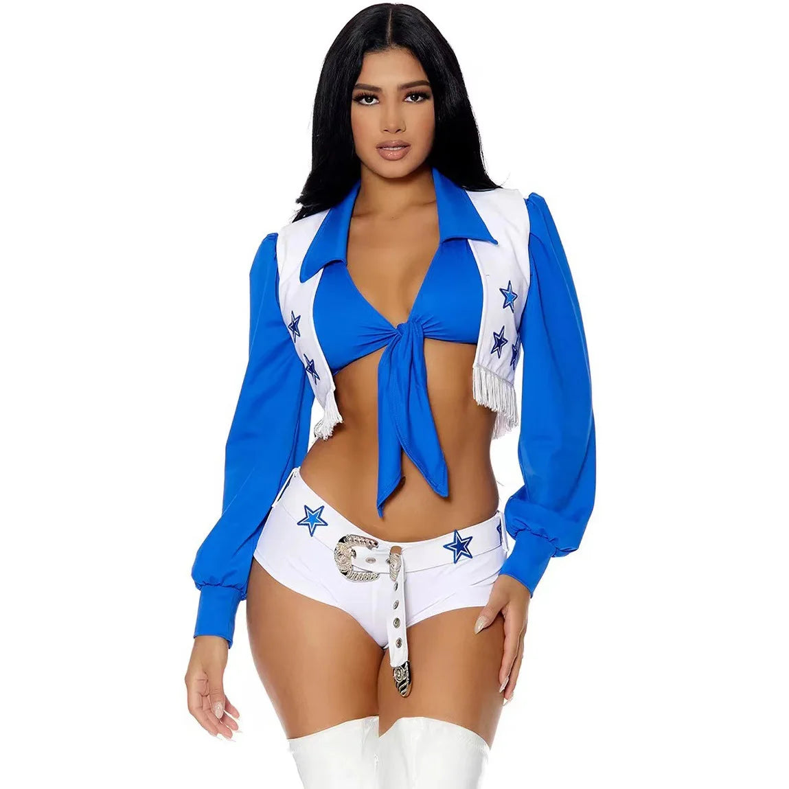 Sexy Football Babe Sports Meeting Dallas Cowboys Cheerleader Costume Fancy Dress Halloween Party Racing Cheerleader Cosplay 2025