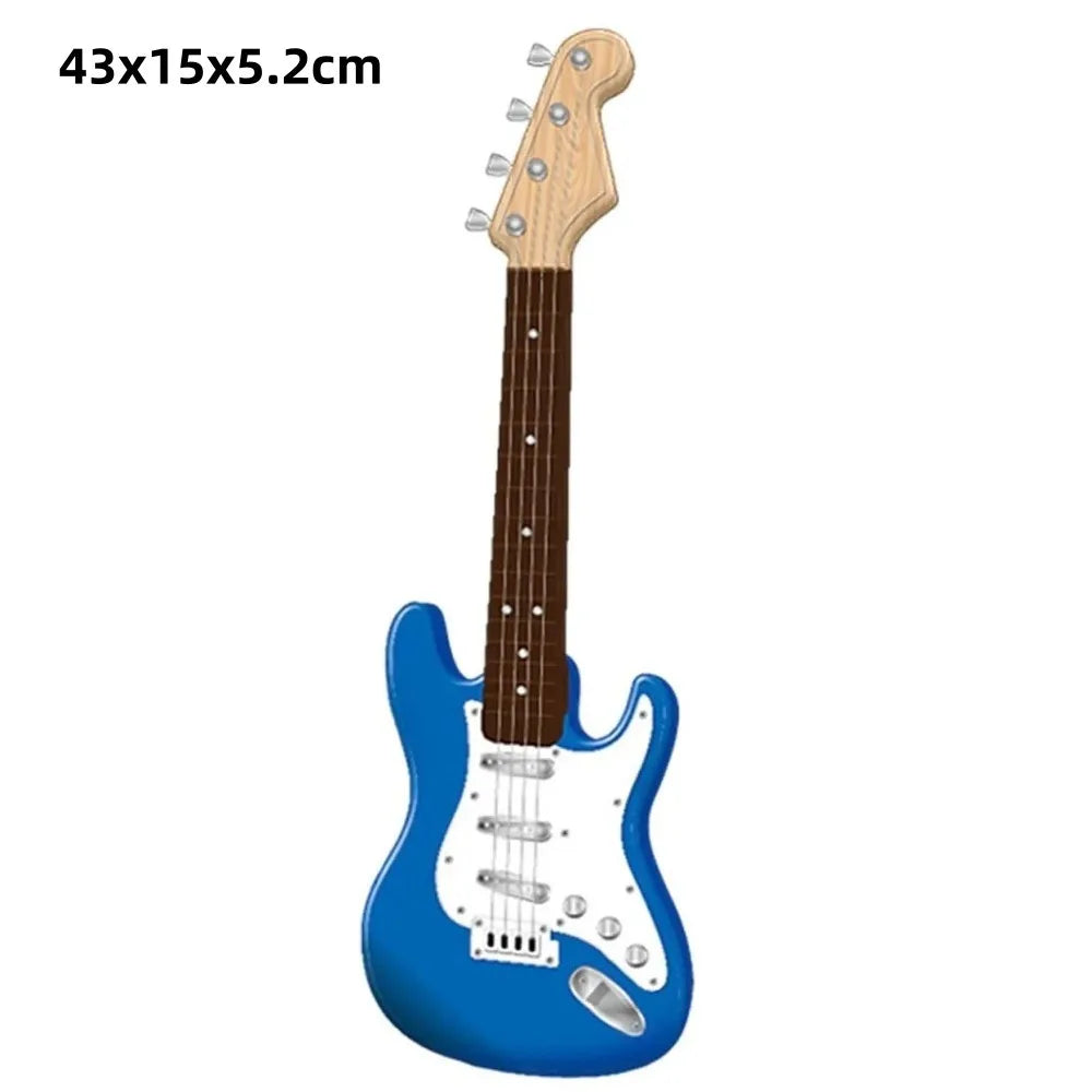 Guitarra infantil de madera maciza con perilla de cuerda ajustable, instrumento infantil multicolor, juguete clásico de alta calidad de sonido.