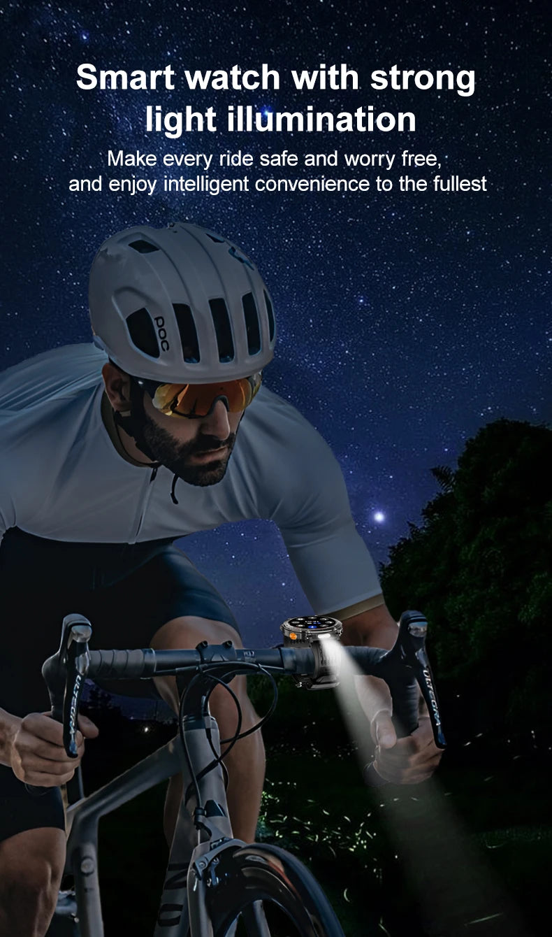 Reloj inteligente para hombre, nuevo, con batería de 600 mAh, control de la temperatura, el oxígeno en sangre, la salud, brújula, IP68, resistente al agua, linterna LED