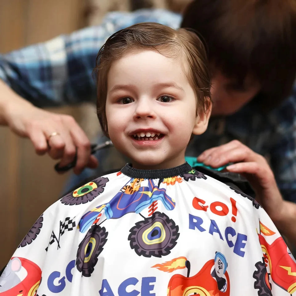 Capa de corte de pelo infantil con dibujos animados, impermeable, para peluqueros – Artículos de peluquería y cuidado del cabello