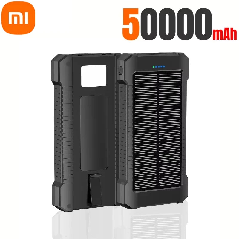 Banco de energía solar Xiaomi de 500.000 mAh, gran capacidad, carga súper rápida, batería externa portátil para exteriores para iPhone, Huawei y Samsung.