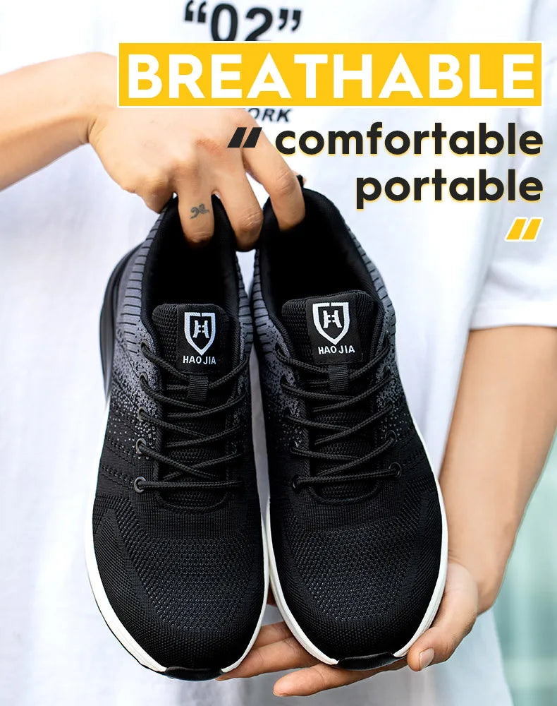 Zapatos de trabajo de protección anti-aplastamiento para hombres y mujeres, zapatos indestructibles anti-perforación, zapatos de trabajo con amortiguación de aire, zapatos de seguridad con puntera de acero para hombre.