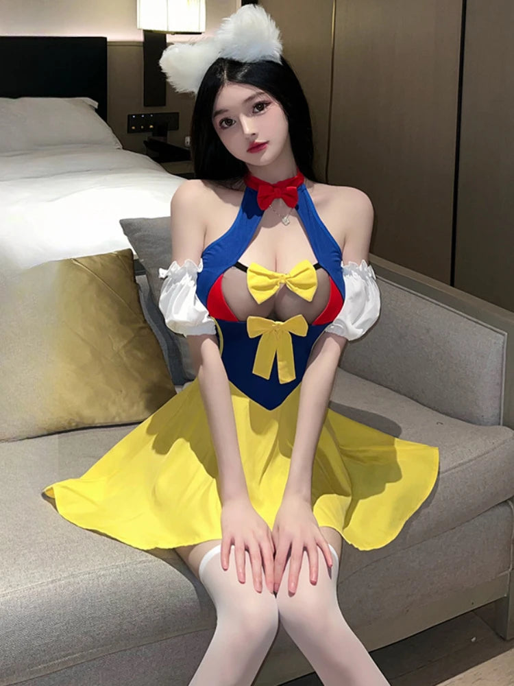 Role Play Student Cosplay Sexy Set Lingerie Full Set Plaid Skirt Female Underwear 6-Piece Youth Lingerie Accessories Sexy Girl