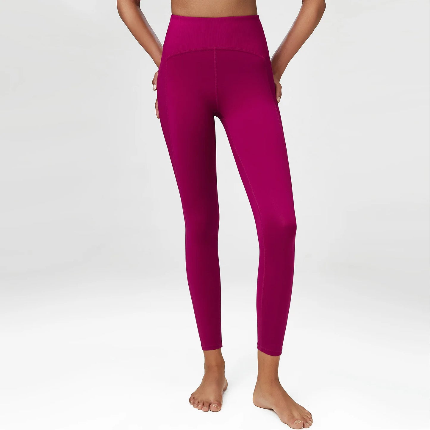 Pantalones de yoga para mujer, sensación de desnudez, alta elasticidad, nailon, cintura alta, leggings deportivos, realce, para correr, gimnasio, ropa deportiva femenina.
