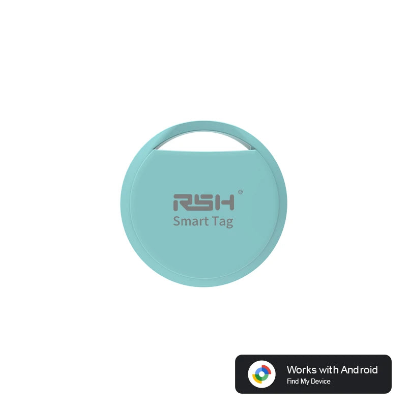Rastreador GPS Bluetooth original de la marca RSH para teléfonos Android. Funciona con la aplicación Google Find My. Buscador de llaves para mascotas para Xiaomi y Samsung Pixel.
