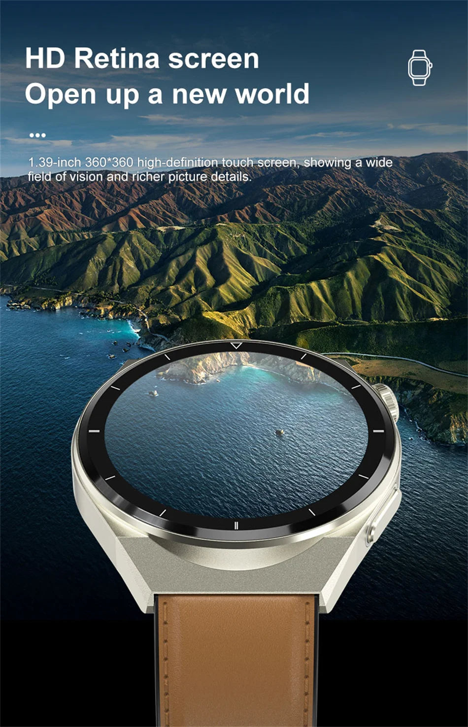 Reloj inteligente con tratamiento láser para hombres, dispositivo con ECG, PPG, frecuencia cardíaca, azúcar en sangre, monitor de salud, para Android e iOS, 2024