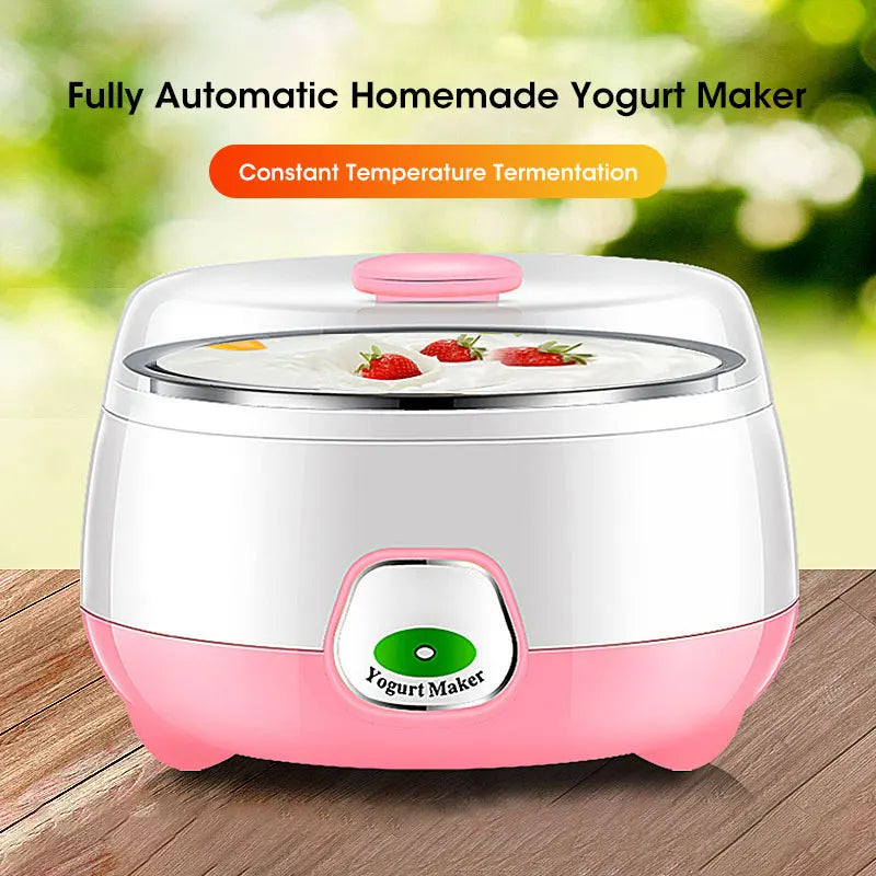 Mini yogurtera eléctrica de 1 l, automática, multifuncional, 220 V, para el hogar, máquina para fermentar yogur y natto.