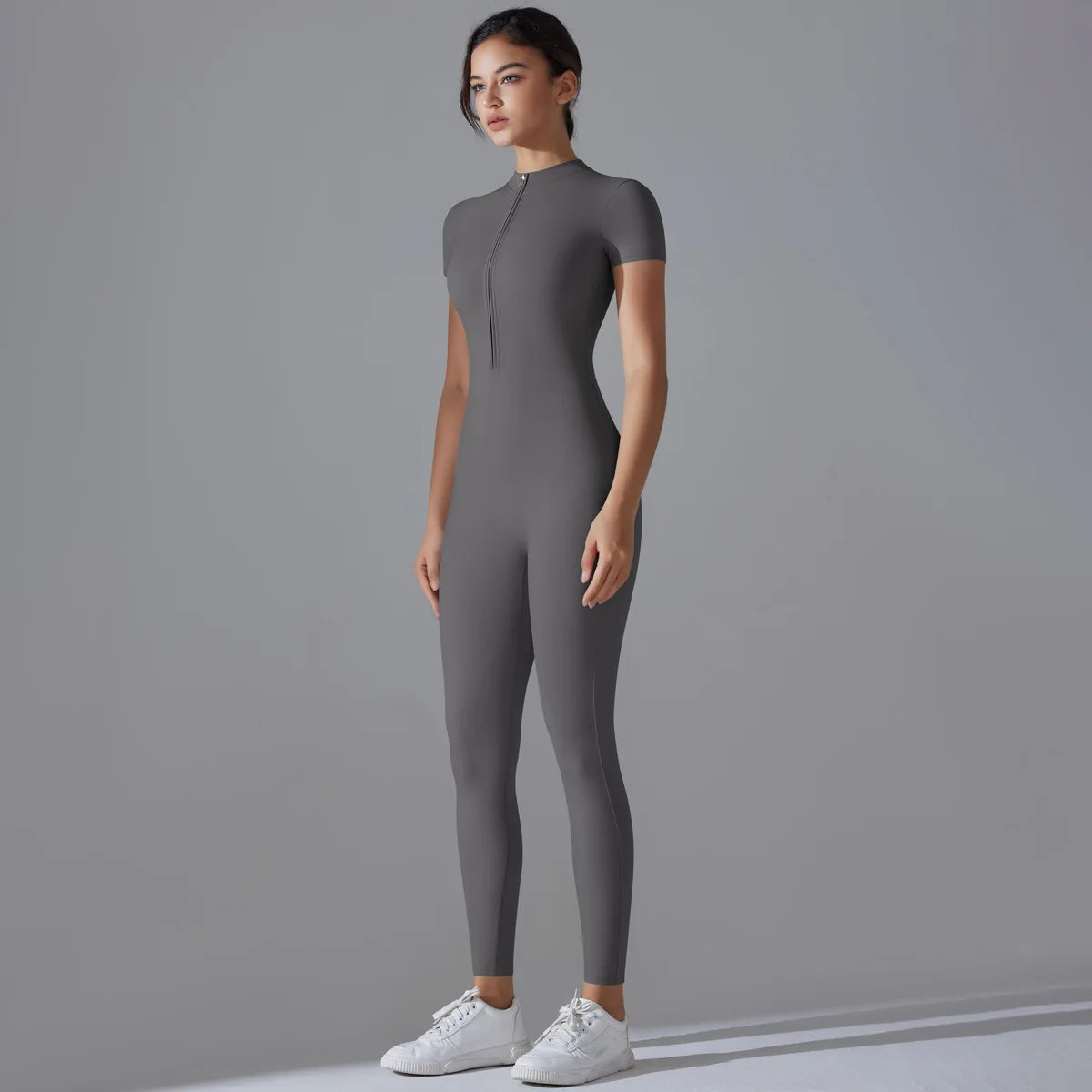 Women Zipper Bodysuits Fitness Sports Bodysuit Yoga Suit Breathable Quick Drying Sports Yoga Clothing Women Gym Push Up Workout