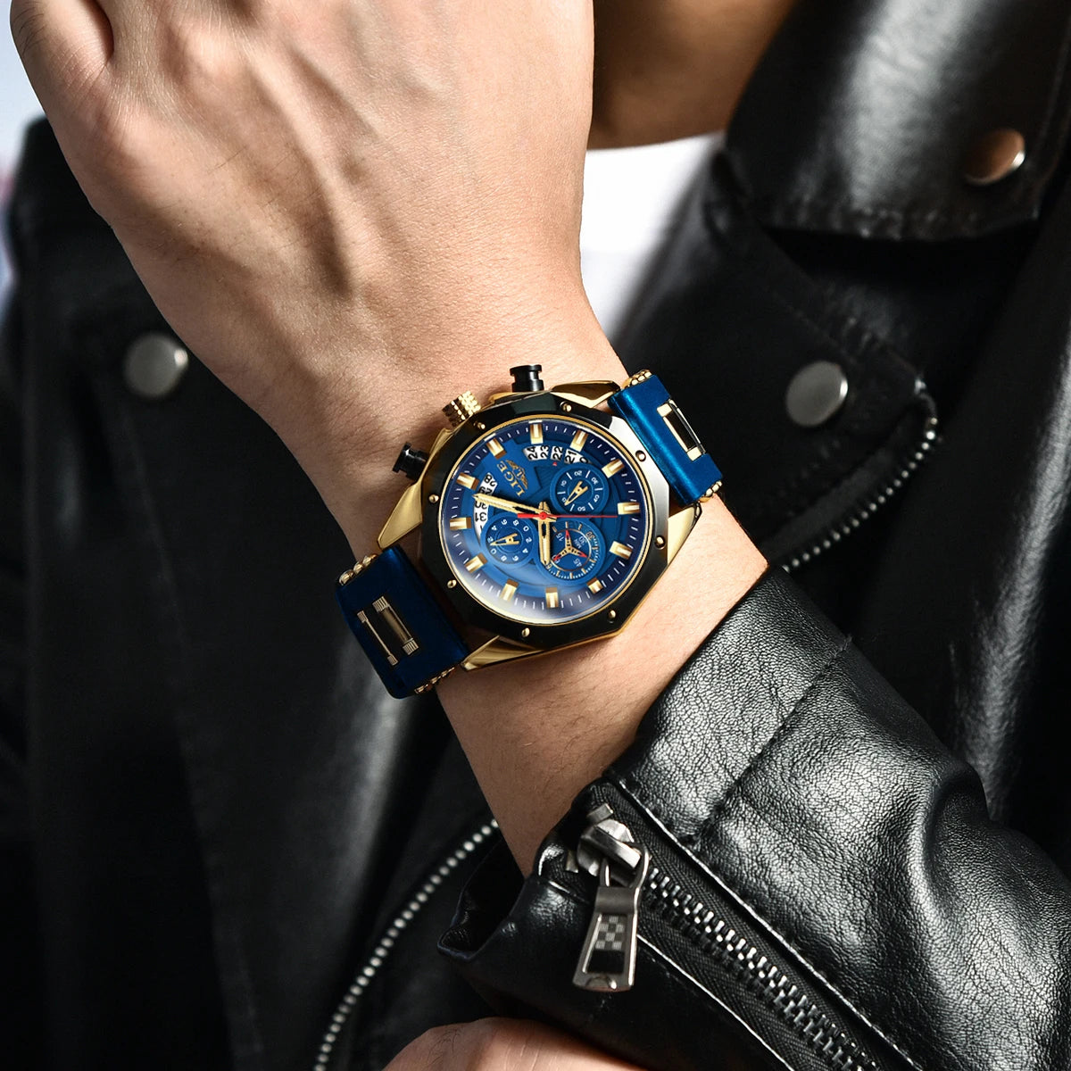 LIGE 2024 - Nuevos relojes de moda para hombre, marca superior de lujo, reloj deportivo de silicona, reloj de cuarzo con fecha, reloj de pulsera resistente al agua, cronógrafo
