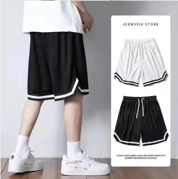 Pantalones cortos de baloncesto holgados para hombre, para correr, playa, verano, estilo americano, deportivos, informales, versátiles, de cinco pulgadas de largo.