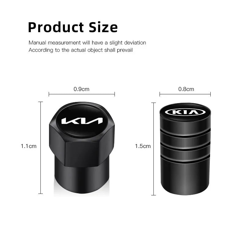 4 tapones para válvulas de neumáticos de coche con logotipo, accesorios para KIA EV6 Stinger RIO Sorento Picanto Ceed Borrego Syros K4 K5