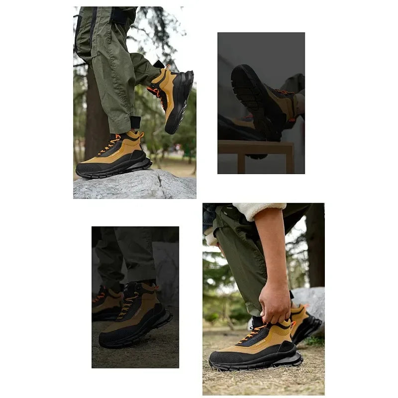 Zapatos de seguridad antisalpicaduras para hombre, botas de trabajo resistentes al desgaste, zapatos con punta de acero, zapatos protectores a prueba de pinchazos, zapatillas de seguridad