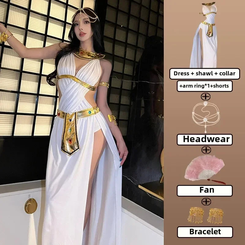 Role Playing Sexy Western Region Dancer Peacock Princess Greek Goddess Costume Hot Egyptian Indian Dancer Exotic Costume Stage