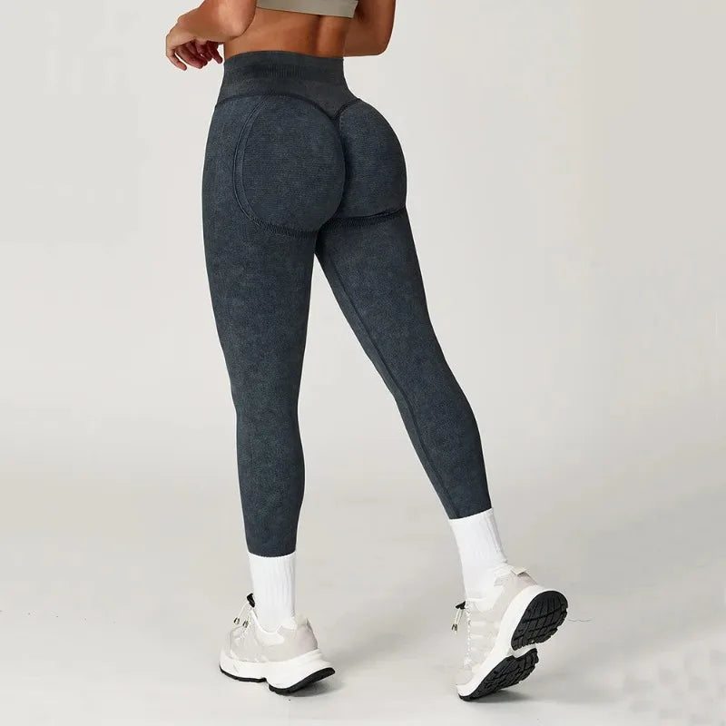Yoga Pants Impact Leggings Women Seamless Sports Yoga Pant High Waist Ribbed Gym Clothes Fitness Workout Wear Scrunch Bum Tights
