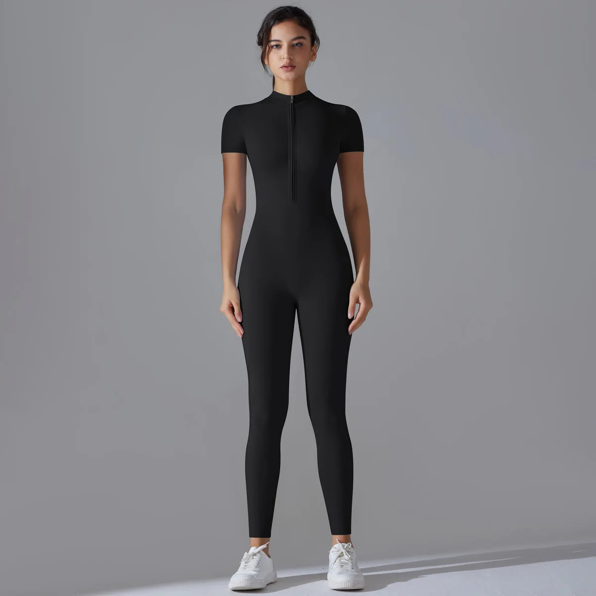 Women Zipper Bodysuits Fitness Sports Bodysuit Yoga Suit Breathable Quick Drying Sports Yoga Clothing Women Gym Push Up Workout