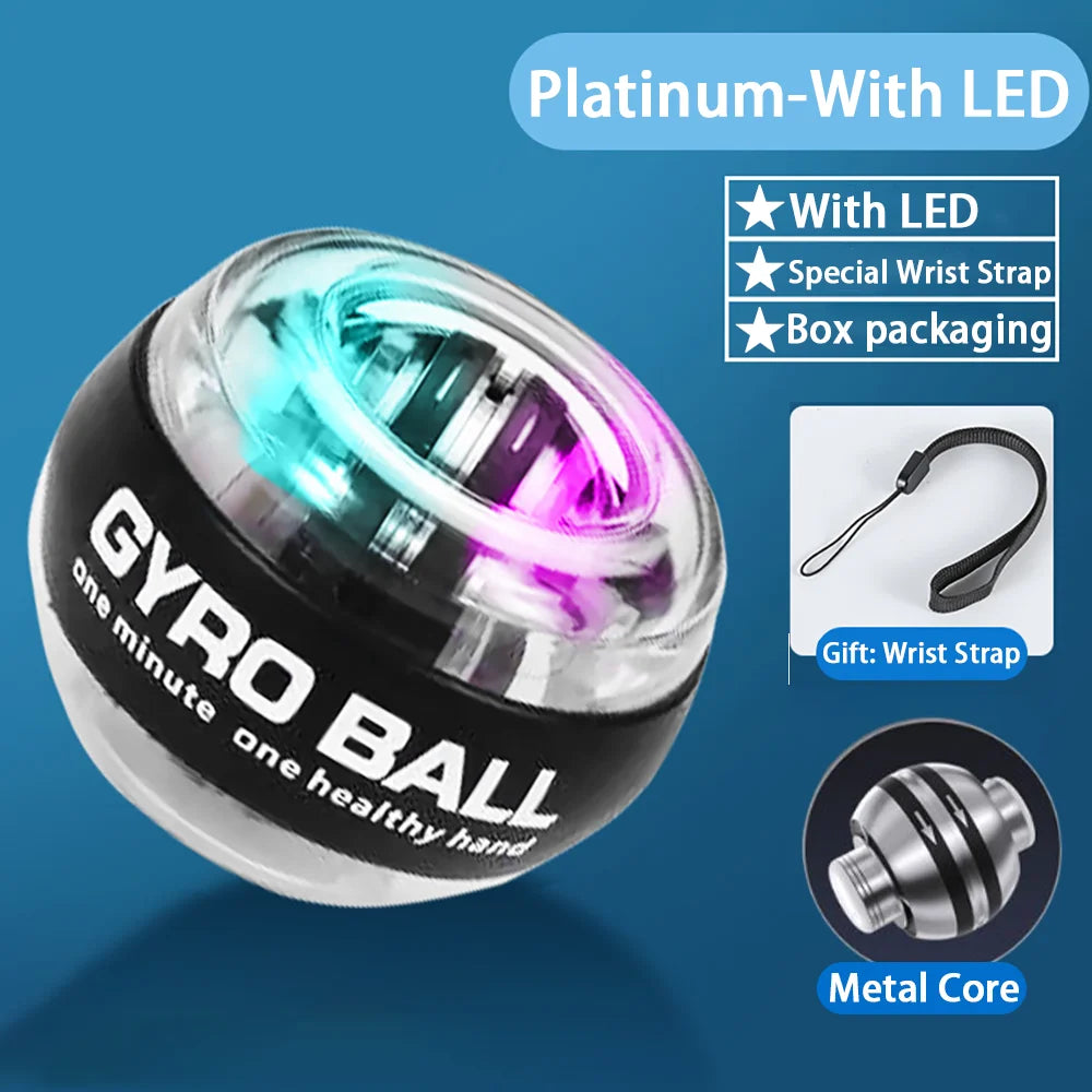 Pelota de entrenamiento de muñeca Powerball con LED, fortalecedor de muñeca, giroscopio de autoarranque para antebrazos, para fortalecer los músculos.