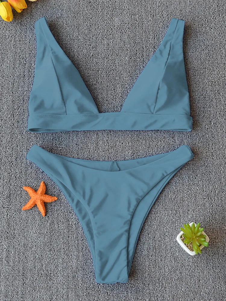 Bikini 2025 Micro Traje de Baño Sexy para Mujer, Traje de Baño Push Up, Conjunto de Bikini de Dos Piezas, Bañador Sólido, Traje de Baño para Mujer.