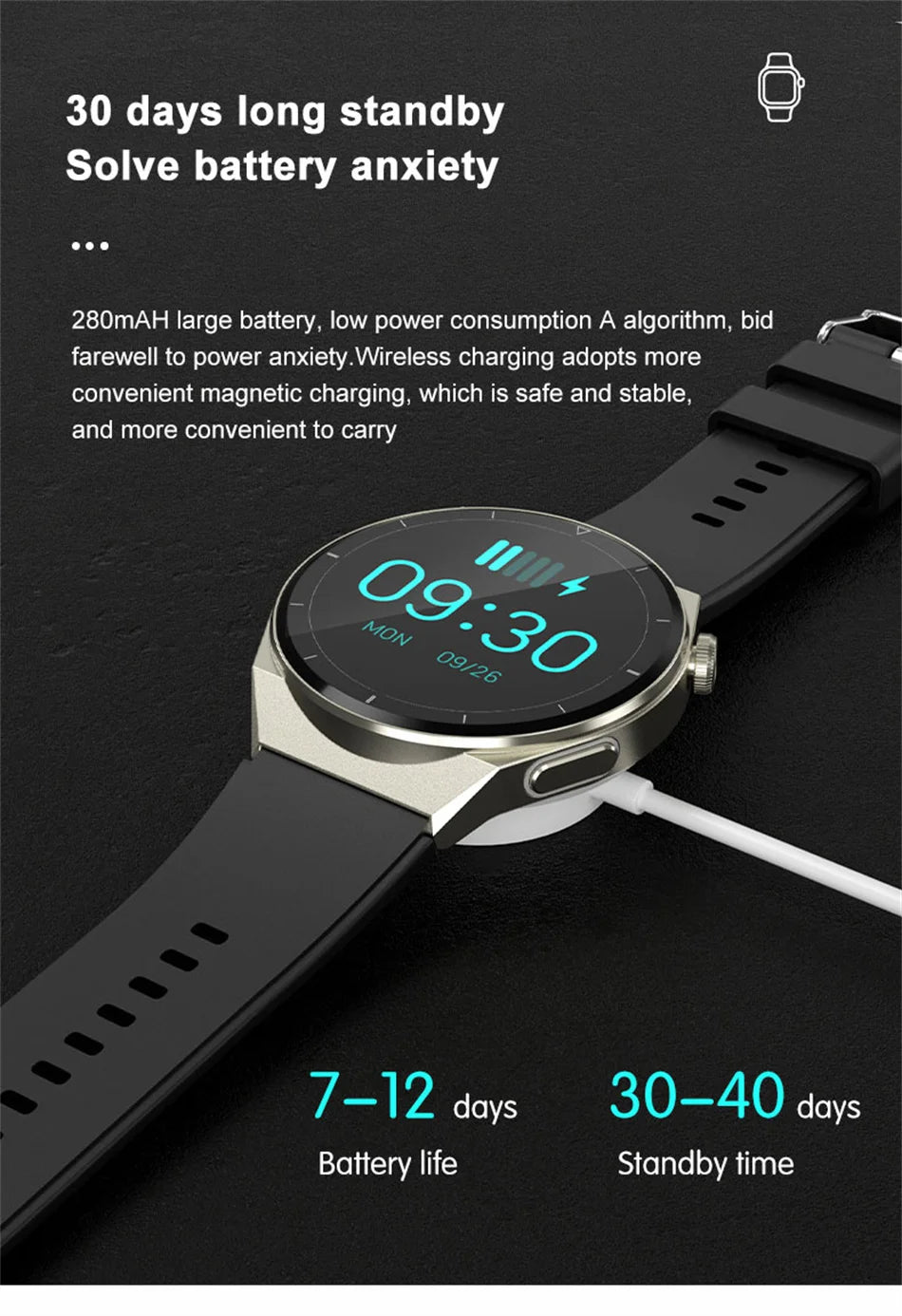 Reloj inteligente con tratamiento láser para hombres, dispositivo con ECG, PPG, frecuencia cardíaca, azúcar en sangre, monitor de salud, para Android e iOS, 2024