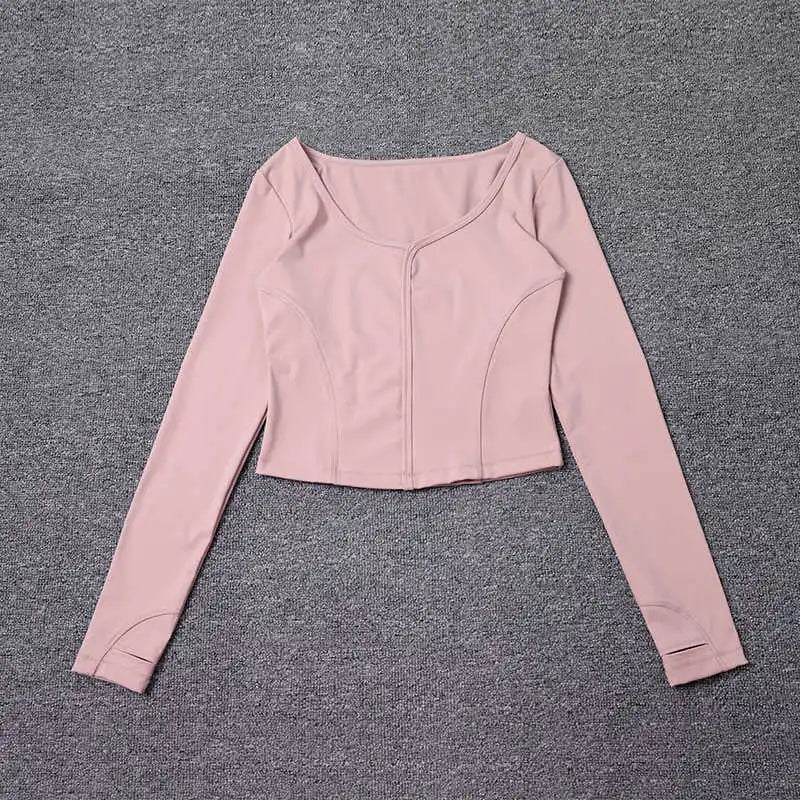 Ropa de yoga fitness para mujer, ropa deportiva de manga corta con escote cuadrado, otoño 2025, de secado rápido, transpirable y adelgazante.