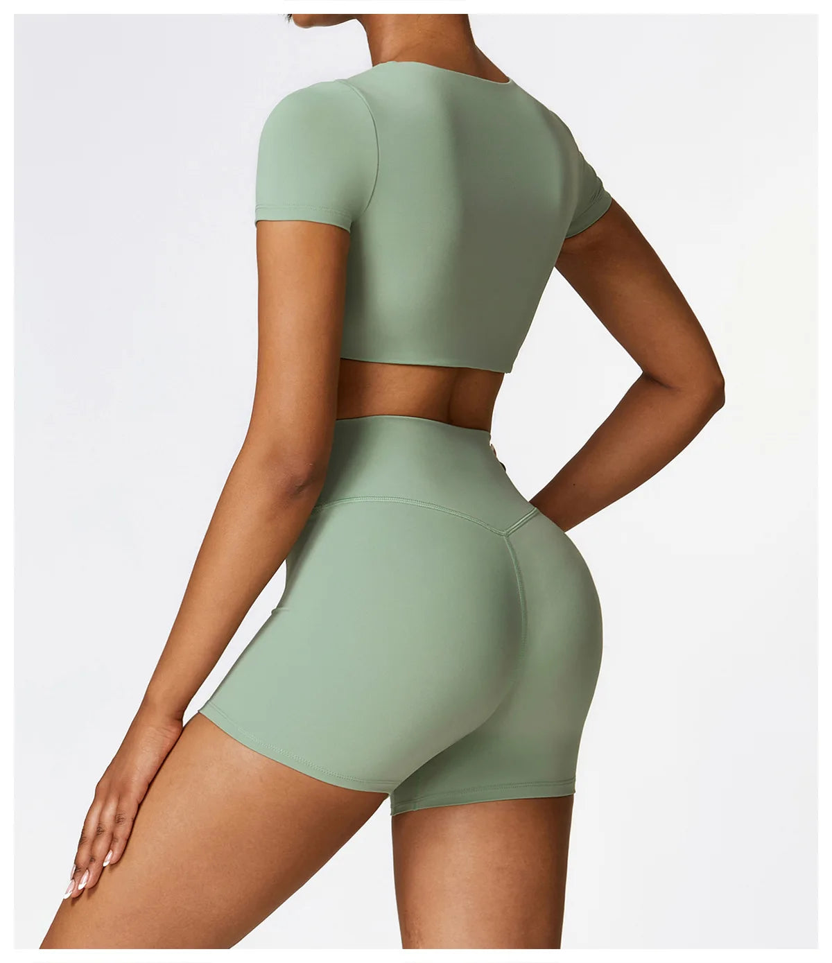 2PCS Seamless Yoga Set Women Workout Set Sportswear Gym Clothing Fitness Long Sleeve Crop Top High Waist Leggings Sports Suits
