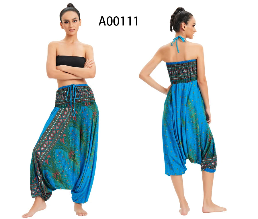 Bohemian Pants Women Pantalones Mujer Hippie High Waist Rayon Harem Baggy Boho Yoga Beach Wear Pour Femme Calca Feminina Printed