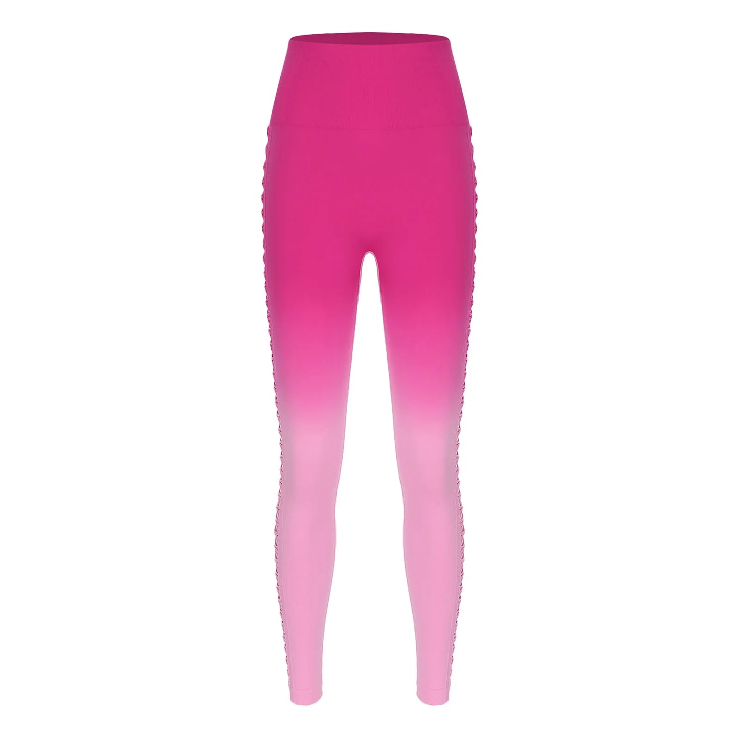 Womens Hip Tight Yoga Pants High Waist Side Hollowed-Out Mesh Design Exercise Yoga Leggings Running Gym Fitness