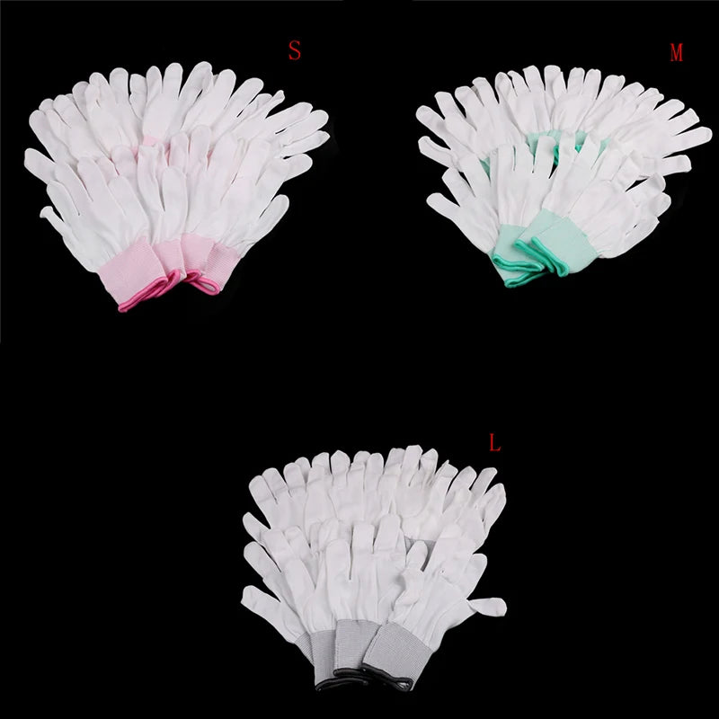 5 pares de guantes de trabajo electrónicos antiestáticos ESD, con palma recubierta de PU y dedos recubiertos, antideslizantes de PC para protección de dedos.