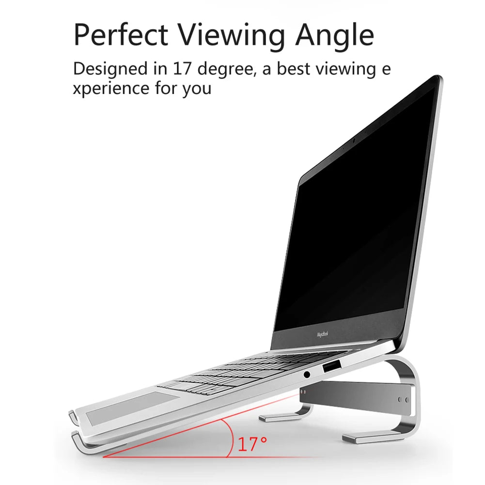 Soporte de escritorio para portátil de aleación de aluminio, ventilado, antideslizante, para MacBook, Dell y HP.