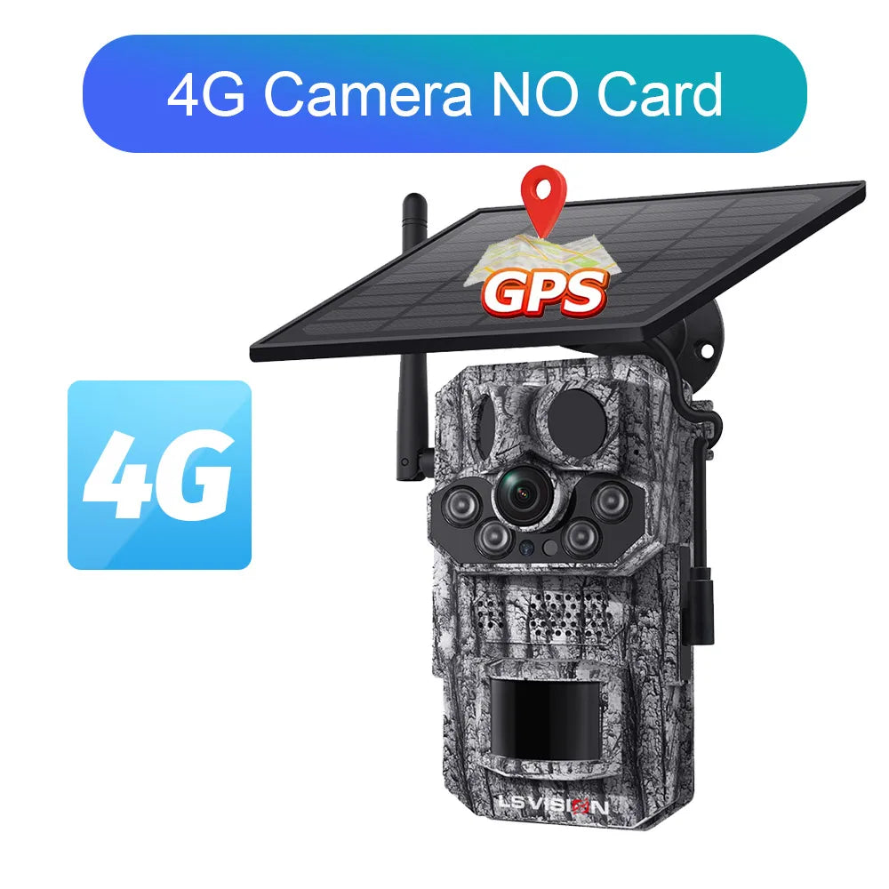 Cámara de rastreo celular Ucon 4G LTE de 5 MP con energía solar, sensor PIR activado por movimiento, tiempo de disparo de 0,2 s, visión nocturna, para caza de vida silvestre.