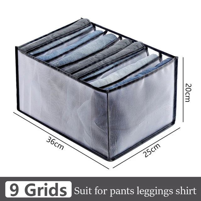 Caja de almacenamiento para organizar jeans, organizador de armario, sistema de organización de ropa, organizador de cajones, armario, organizador de almacenamiento de pantalones
