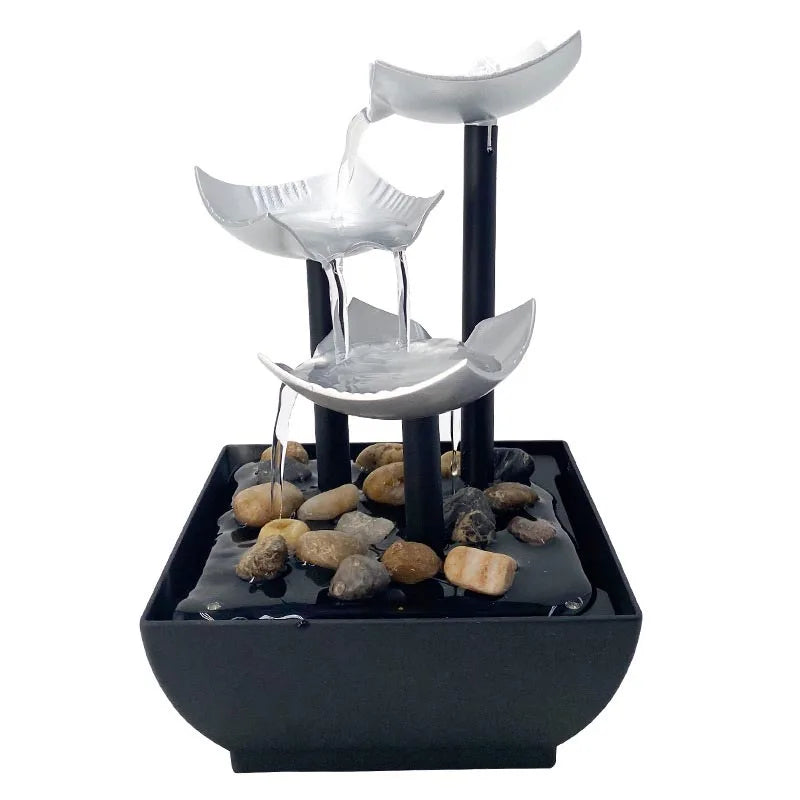 Fuente de agua para decoración de oficina y hogar, cascada interior para decoración de interiores, oficina, hogar, mesa, paisaje acuático Feng Shui