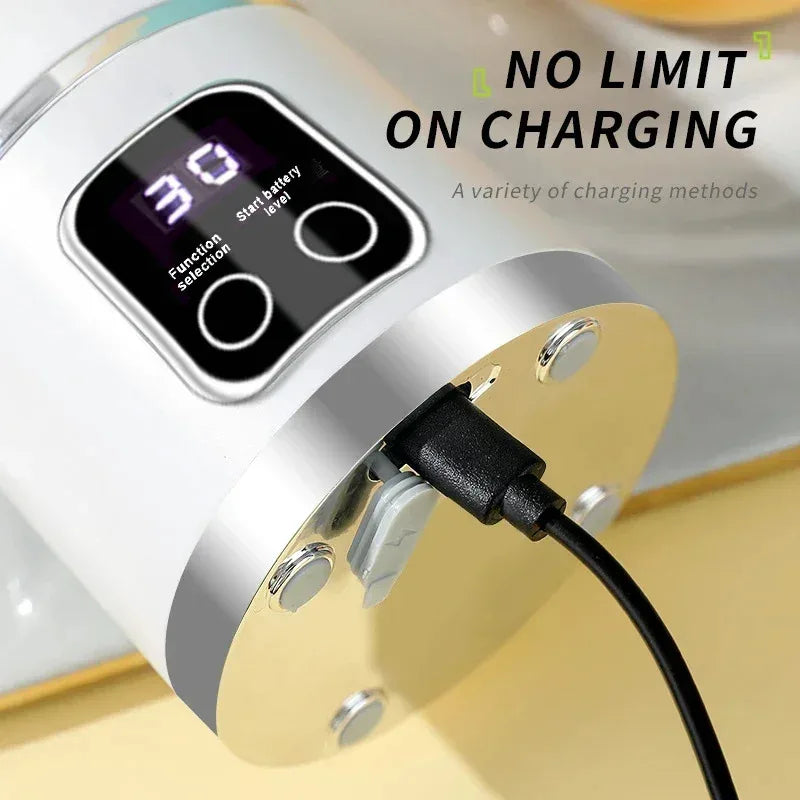 Licuadora Exprimidor Eléctrico Portátil 450ml 8 Cuchillas Exprimidor de Viaje Máquina Recargable Batidos Smoothies Licuadoras Jugo Fresco