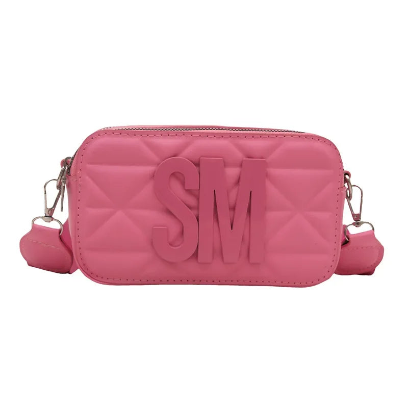 Bolso bandolera de un solo hombro con estampado de letras, de alta calidad, moderno, cuadrado, pequeño, versátil, de poliéster, talla L, para cámara, primavera 2025