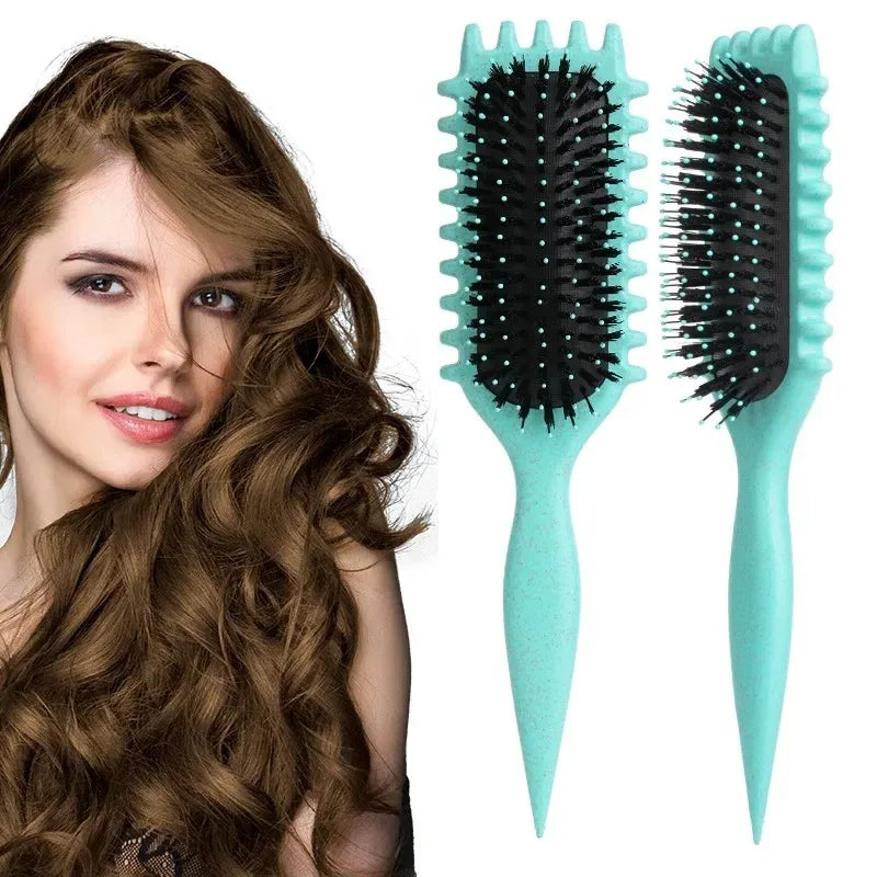 Cepillo para peinar y dar forma a los rizos de hombres y mujeres. Cepillo para peinar y dar forma a los rizos de hombres y mujeres. Herramientas para reducir los tirones.
