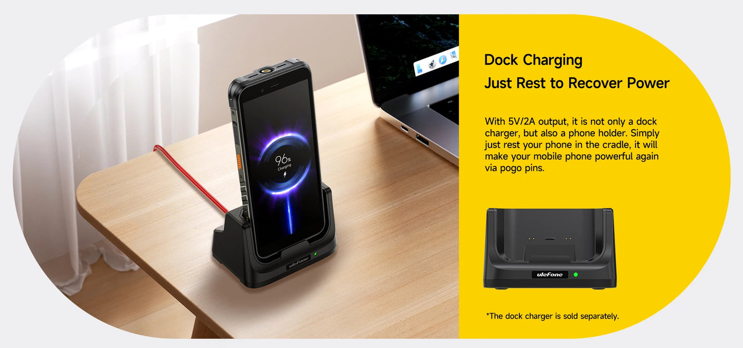 【Estreno mundial】Ulefone RugKing 4G Teléfono resistente Android 15 Hasta 16GB+256GB Smartphone resistente al agua 9600mAh NFC Versión global