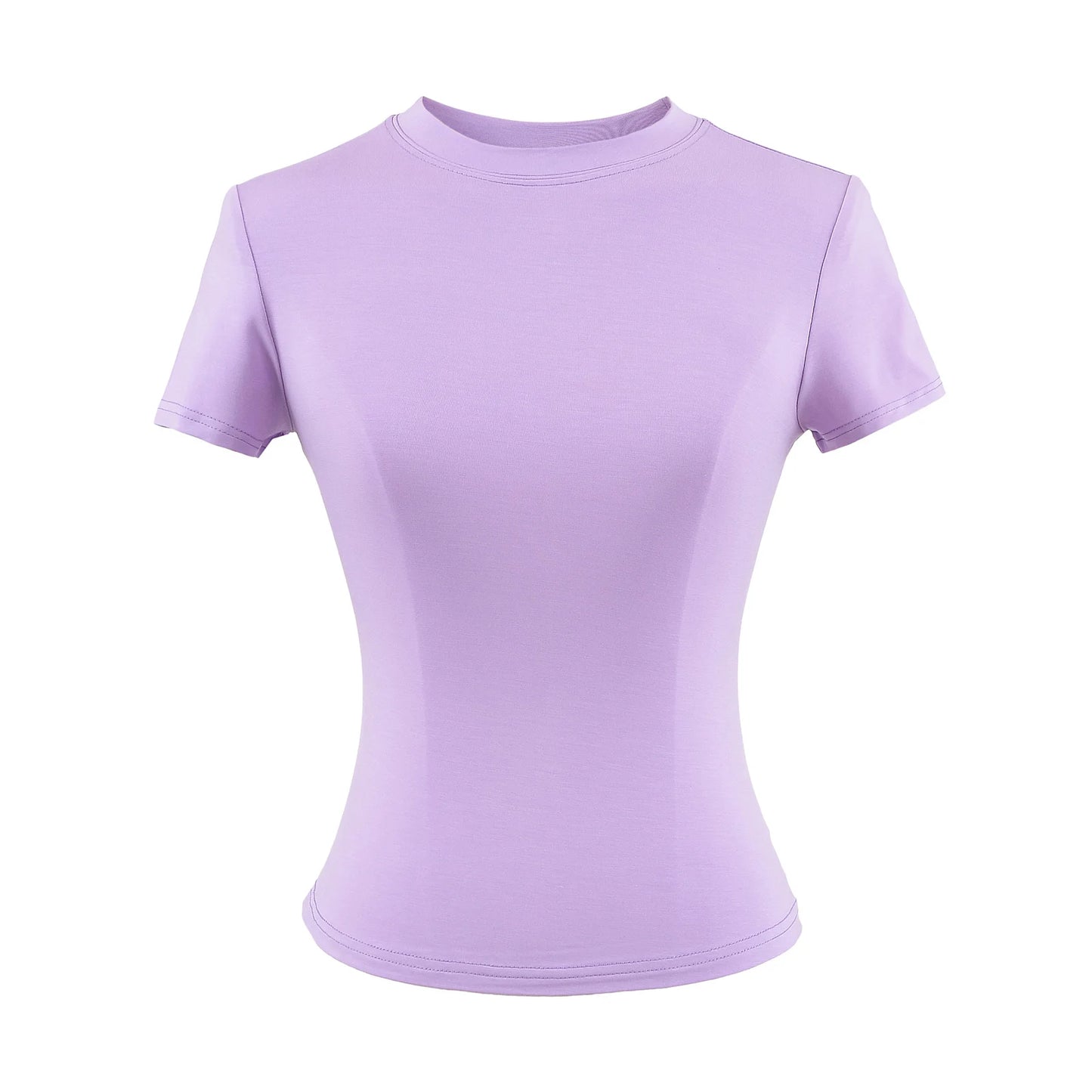 Camiseta informal de alta calidad para mujer, blusa sexy ajustada de manga corta, tendencia de moda, ropa lisa, tops Y2K, 2024