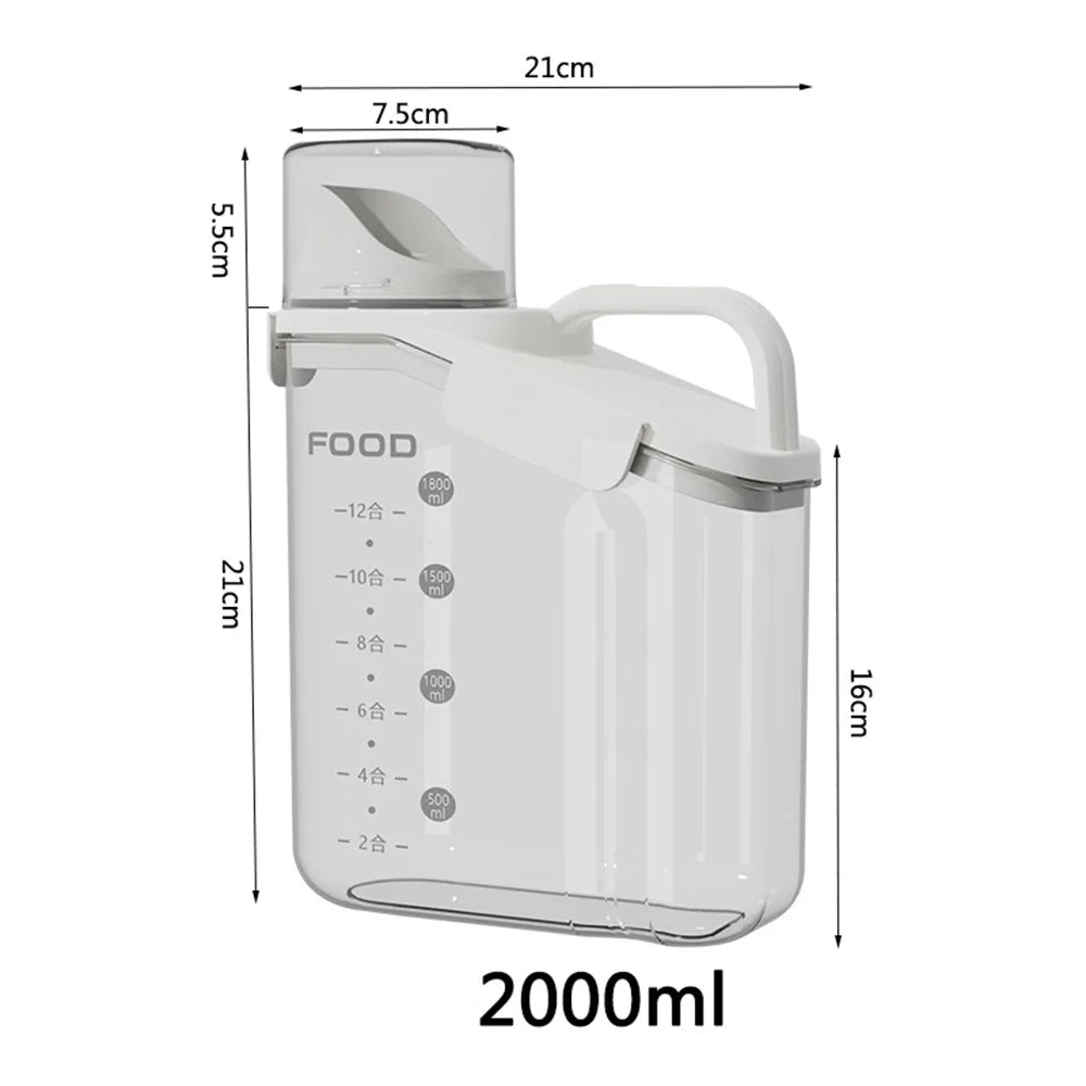 Cubo sellado para comida para mascotas, tanque de almacenamiento de comida para gatos y perros, caja de almacenamiento antimoho liofilizada, tanque de almacenamiento transparente de gran capacidad