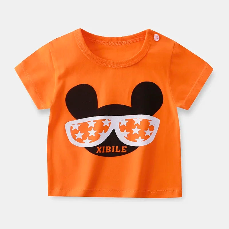 Ropa para niños, camisetas, ropa para niños, camisetas de verano para niños y niñas, camisetas de dibujos animados, ropa de manga corta, 100 % algodón, ropa para bebés