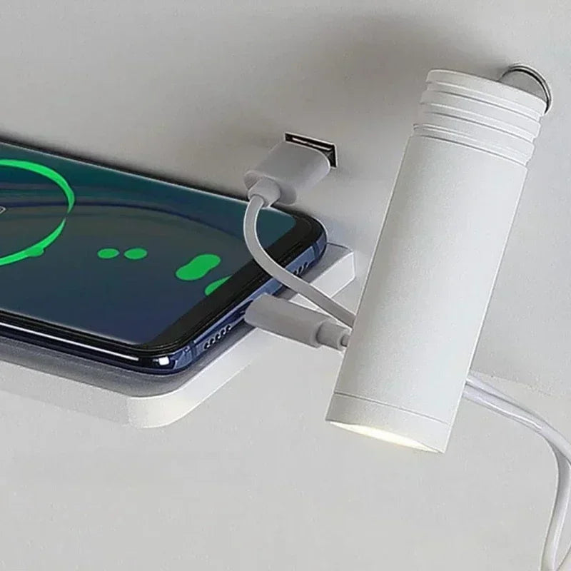 Lámpara de pared LED, luz de lectura, dormitorio, teléfono, carga inalámbrica, carga USB, luces de pared giratorias, lámpara de lado para sala de estar