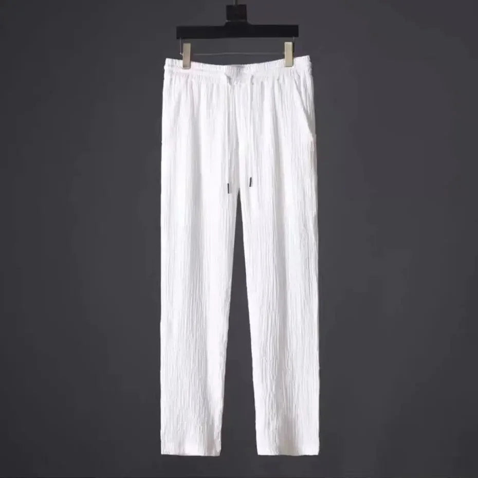 Conjunto de polo informal para hombre, moda de verano, manga corta plisada, cuello vuelto, traje de dos piezas, ropa ligera para hombre