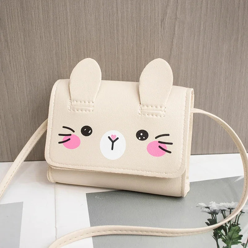 Accesorios para niños, bolso bandolera pequeño con diseño de conejo, bolso bandolera pequeño para niñas, monedero pequeño con dibujos animados para niños y niñas.