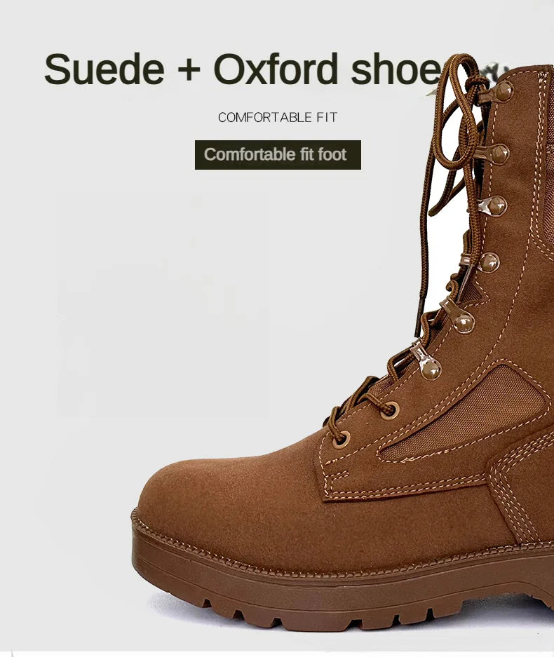 Botas tácticas de cuero para hombre, de nueva marca, para senderismo y actividades al aire libre. Botas transpirables hasta el tobillo.